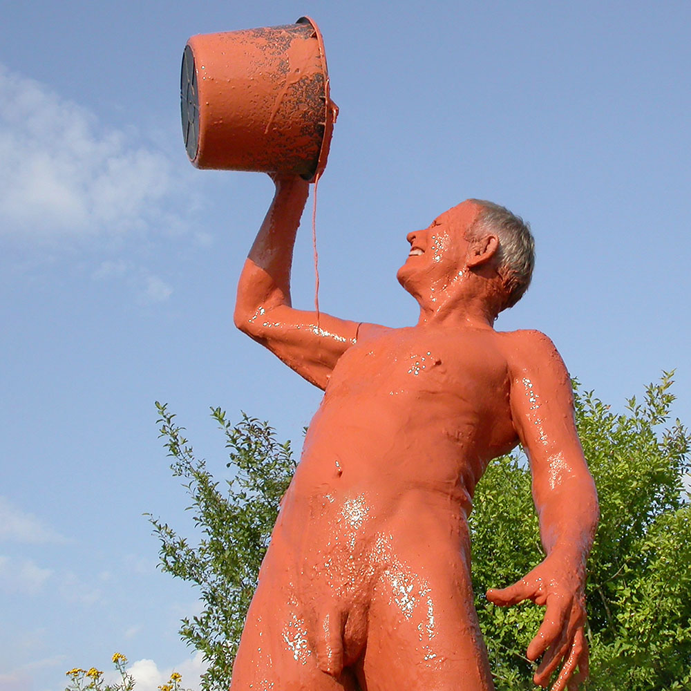 Paddeltour auf dem Main und Bodypainting mit Tonschlick - FKK, nackt unf frei in der Natur